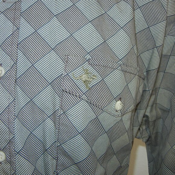 Roper Lone‎ Roo  Shirt Men's XL Aztec Western Button Down Long Sleeve - Picture 4 of 9